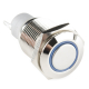 Metal Pushbutton with Wires - Momentary (16mm, Blue)