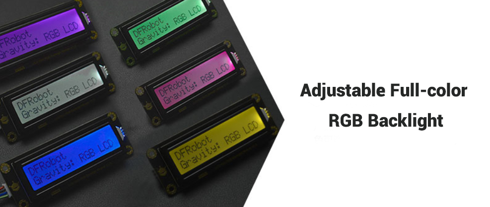 Arduino LCD1602 Keypad Shield I2C RGB Text