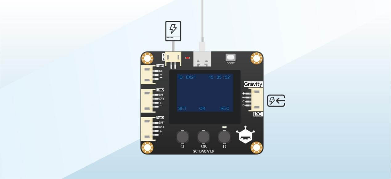 Charging diagram of Gravity: SCI DAQ Module with Screen (I2C)