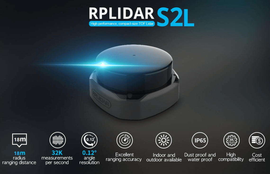 RPLiDAR S2L 360° Laser Range Scanners(18m) High Performance