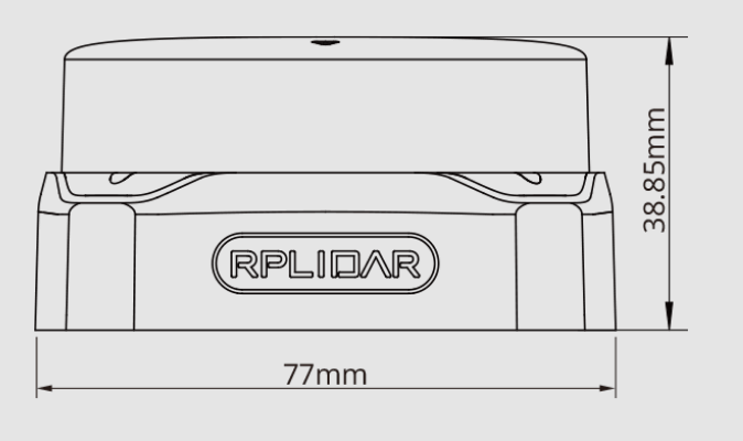 RPLiDAR S2L 360° Laser Range Scanner's Dimension