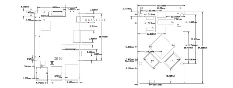ROCK Pi 4 SE Single Board Computer Dimensional Drawing