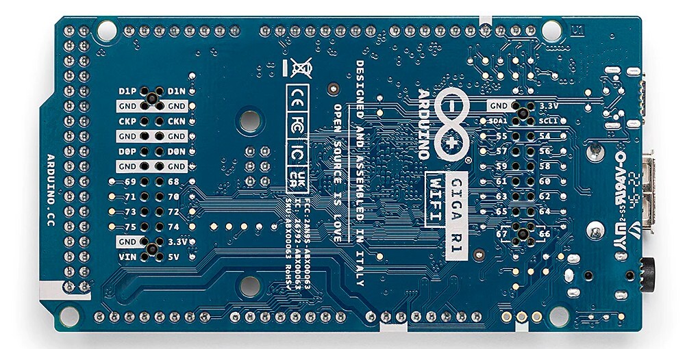 Board Overview of Arduino GIGA R1 WiFi