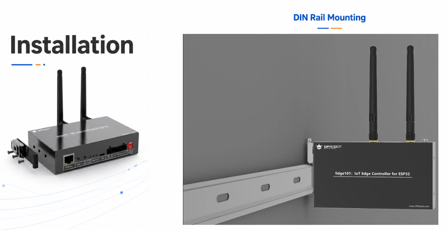 EDGE101 DIN rail and wall mounting