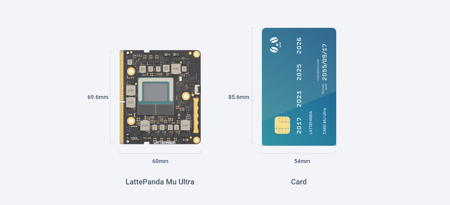 Card-Sized LattePanda Mu Ultra Micro x86 Compute Module