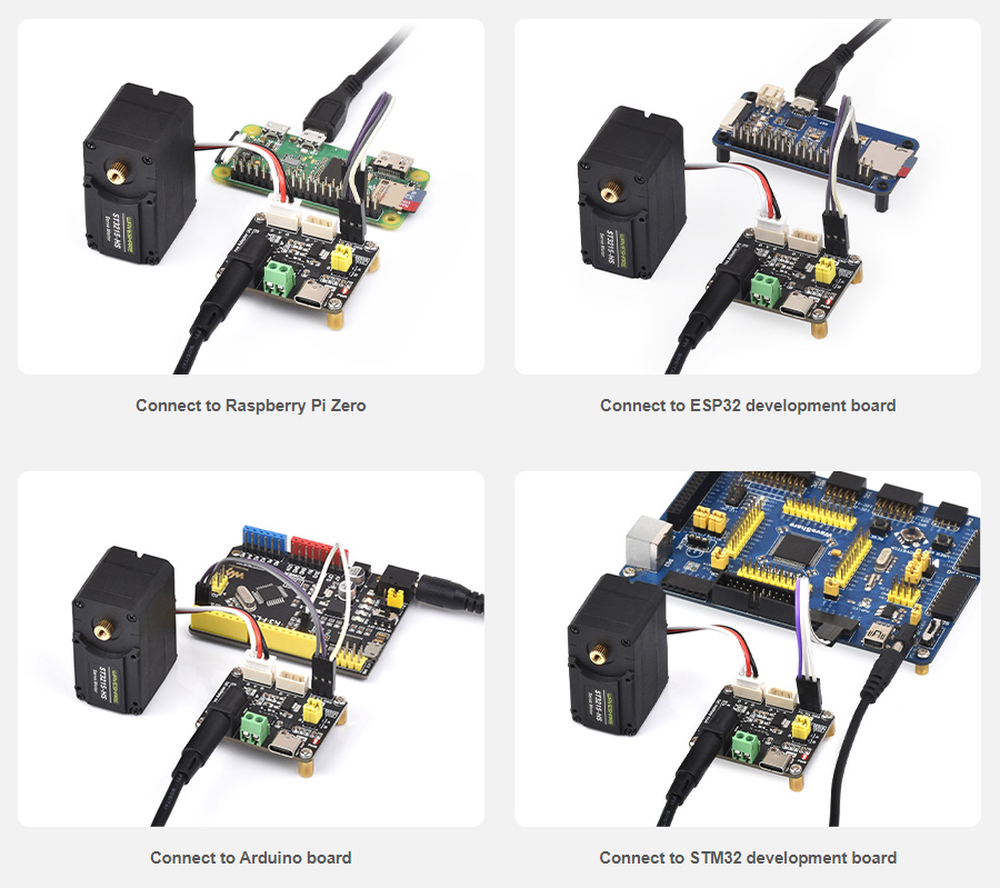 Wiring Diagram of Serial Bus Servo Driver Board with Host Computer