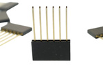 angled shot of stackable header 6 pin extended showing connection details