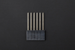 angled shot of stackable header 6 pin extended connector showing pin layout and modular design features