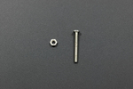 Overhead shot of two M3*25 hex button head cap screws, one larger and one smaller, on a dark surface.