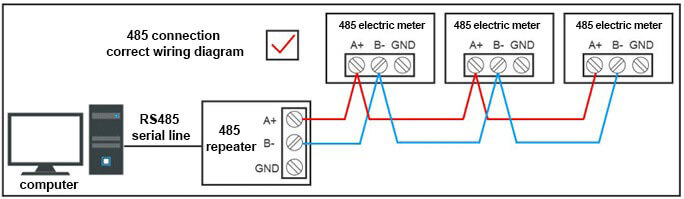 Industrial Grade RS485 Repeater Connection diagram
