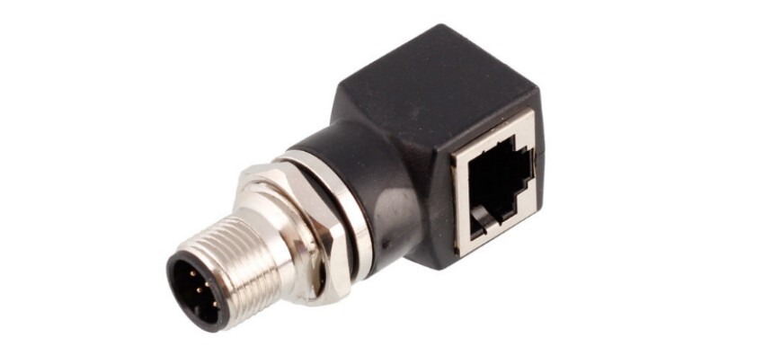 RJ45 Female to M12 4 Pin Female Adapter