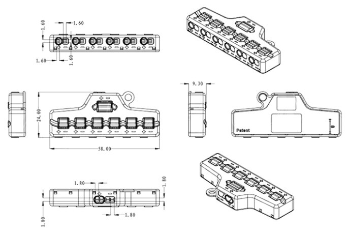 Push-in Wire Connector (1 Input to 6 Outputs)