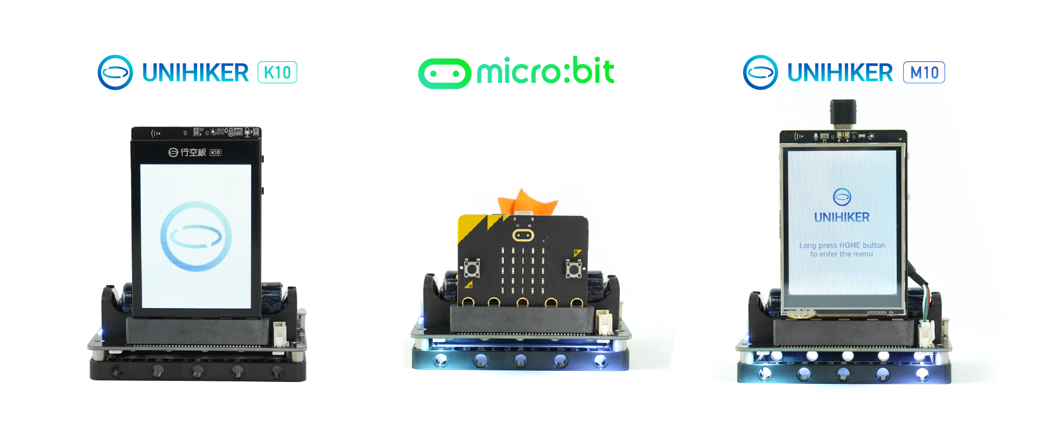 Building Block Expansion Board compatible with UNIHIKER K10, micro:bit, and UNIHIKER M10 controllers.