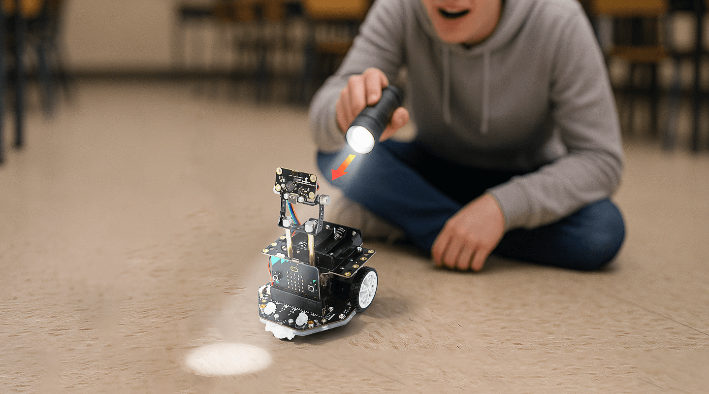 Maqueen Plus with Dual Light Intensity Sensors