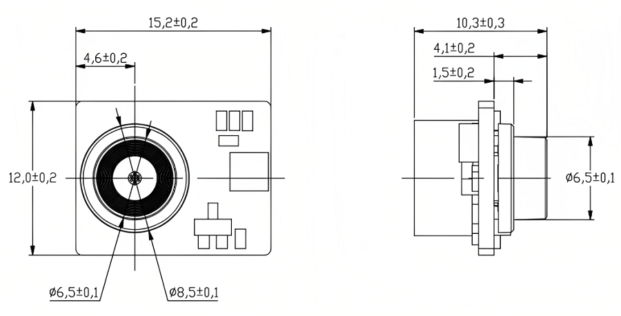 Assembly diagram of Ultrasonic Material Detection Sensor