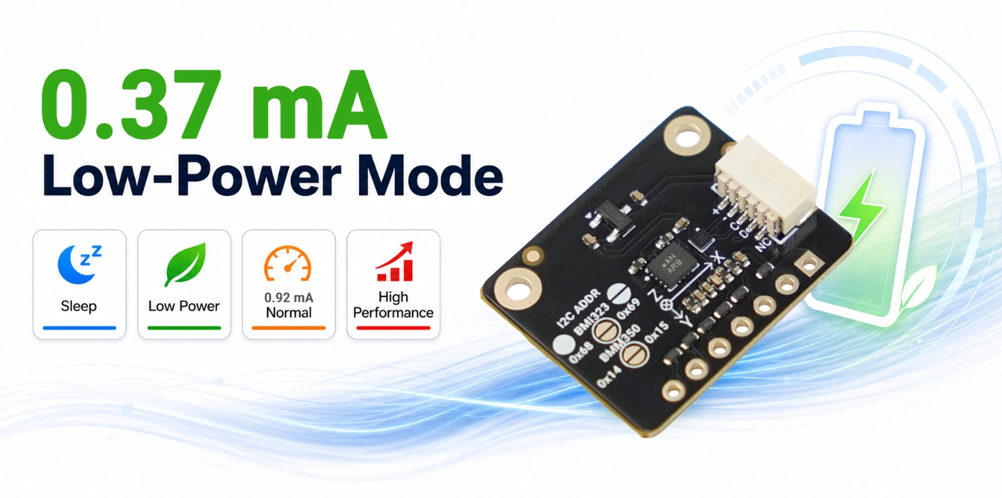 0.37 mA Low-Power 9DOF Operation of Fermion: Compact 9DOF IMU Sensor