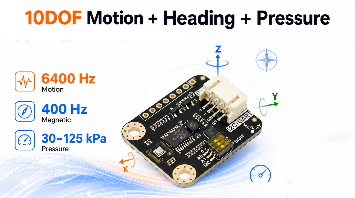 Gravity: 10DOF IMU Sensor for Motion, Heading & Altitude Changes