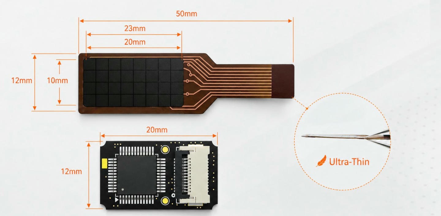 Ultra-Compact 4×8 Flexible Array Tactile Pressure Sensor
