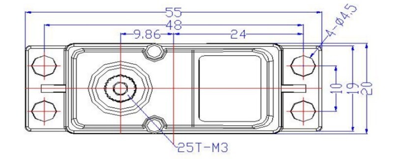 Dimensional Diagram of Metal Waterproof Servo