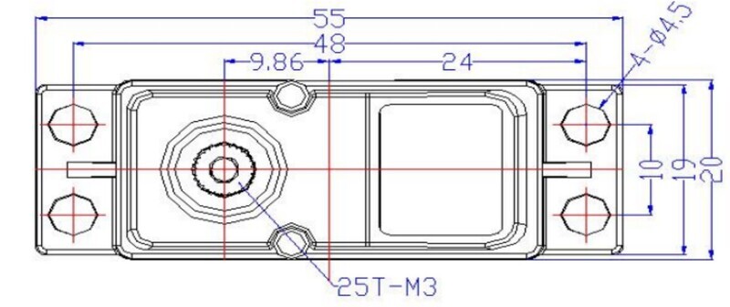 Dimensional Diagram of Metal Waterproof Servo