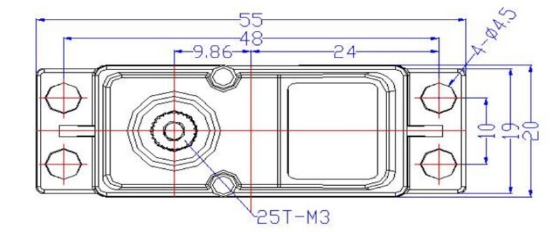 Dimensional Diagram of Metal Waterproof Servo