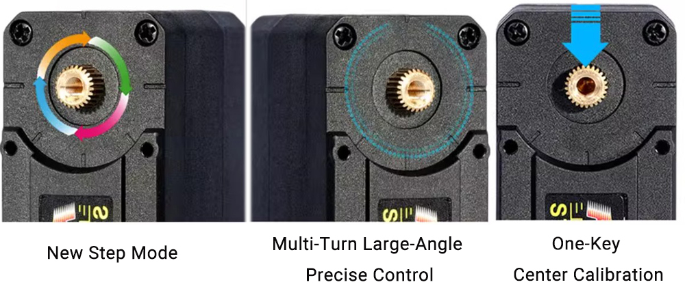 New Step Mode, Multi-Turn Large-Angle Precise Control and One-Key Center Calibration